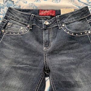 Jeans  Sale! Arizona Dark Blue Boot Cut Jeans with Stud Accents